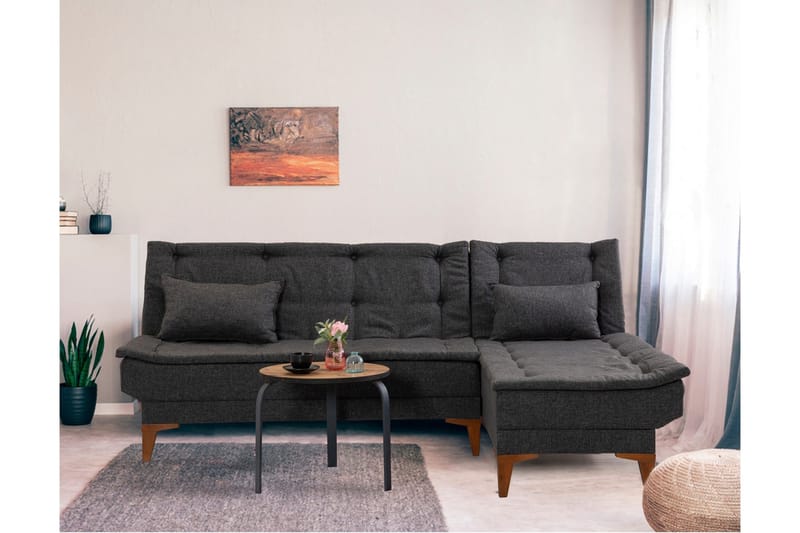 Hunterville Sovesofa m. Divan 4-seters 107x205 - Antrasitt - Møbler - Sofaer - Sovesofaer - Sovesofa divan