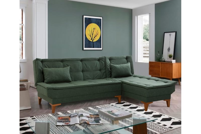 Hunterville Sovesofa m. Divan 4-seters 107x205 - Grønn - Møbler - Sofaer - Sovesofaer - Sovesofa divan