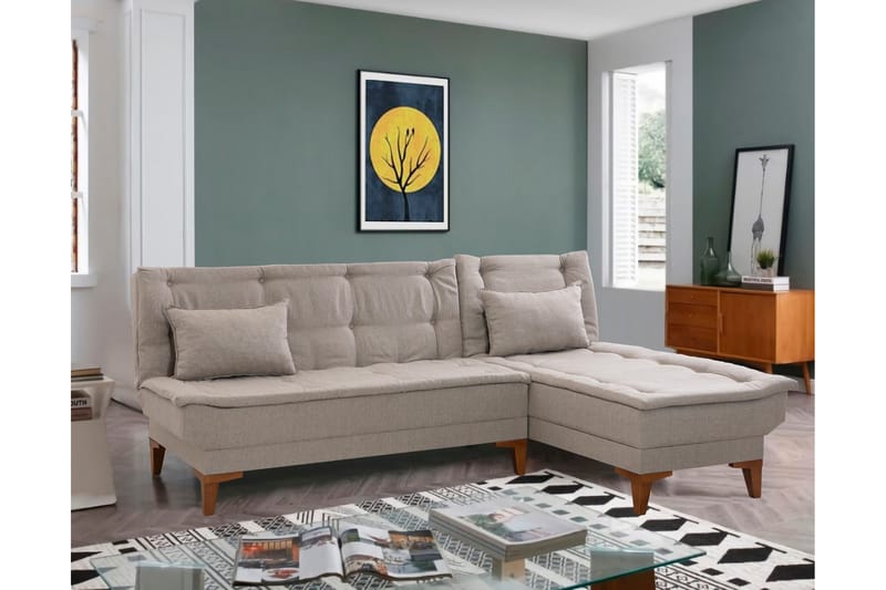 Hunterville Sovesofa m. Divan 4-seters 107x205 - Krem - Møbler - Sofaer - Sovesofaer - Sovesofa divan