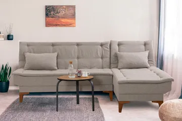 Hunterville Sovesofa m. Divan 4-seters 107x205 - Krem - Møbler - Sofaer - Sovesofaer - Sovesofa divan