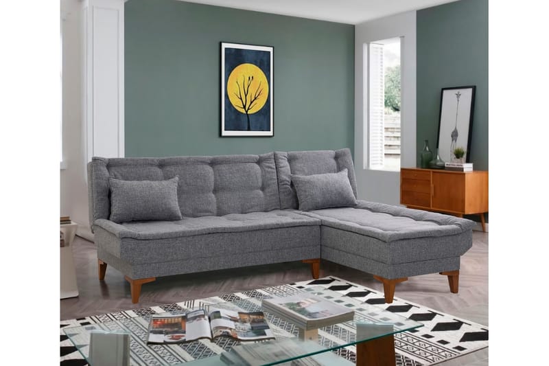 Hunterville Sovesofa m. Divan 4-seters 107x205 - Mørkegrå - Møbler - Sofaer - Sovesofaer - Sovesofa divan