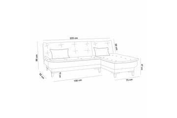 Hunterville Sovesofa m. Divan 4-seters 107x205 - Mørkegrå - Møbler - Sofaer - Sovesofaer - Sovesofa divan