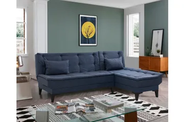 Hunterville Sovesofa med Sjeselong 4-seter - Marineblå - Møbler - Sofaer - Sovesofaer - Sovesofa divan