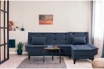 Hunterville Sovesofa med Sjeselong 4-seter - Marineblå - Møbler - Sofaer - Sovesofaer - Sovesofa divan