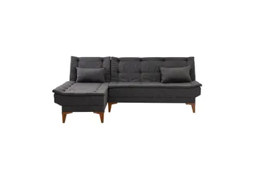 Hunterville Venstre L-formet Sovesofa 107x225 cm i Stoff - Antrasitt - Møbler - Sofaer - Sovesofaer - Sovesofa divan