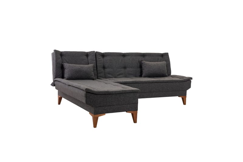 Hunterville Venstre L-formet Sovesofa 107x225 cm i Stoff - Antrasitt - Møbler - Sofaer - Sovesofaer - Sovesofa divan