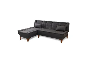 Hunterville Venstre L-formet Sovesofa 107x225 cm i Stoff - Antrasitt - Møbler - Sofaer - Sovesofaer - Sovesofa divan