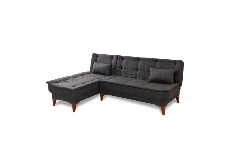 Hunterville Venstre L-formet Sovesofa 107x225 cm i Stoff, Antrasitt