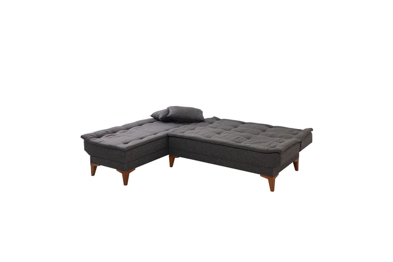 Hunterville Venstre L-formet Sovesofa 107x225 cm i Stoff - Antrasitt - Møbler - Sofaer - Sovesofaer - Sovesofa divan