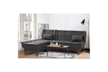 Hunterville Venstre L-formet Sovesofa 107x225 cm i Stoff - Antrasitt - Møbler - Sofaer - Sovesofaer - Sovesofa divan