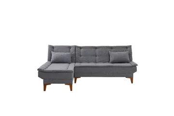 Hunterville Venstre L-formet Sovesofa 107x225 cm i Stoff - Grå - Møbler - Sofaer - Sovesofaer - Sovesofa divan