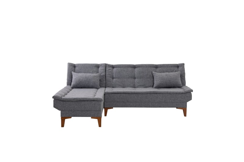 Hunterville Venstre L-formet Sovesofa 107x225 cm i Stoff - Grå - Møbler - Sofaer - Sovesofaer - Sovesofa divan