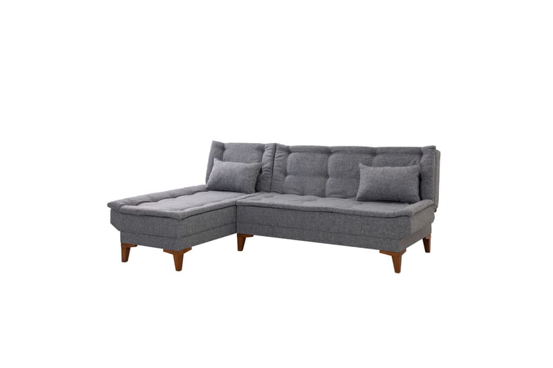 Hunterville Venstre L-formet Sovesofa 107x225 cm i Stoff - Grå - Møbler - Sofaer - Sovesofaer - Sovesofa divan