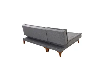Hunterville Venstre L-formet Sovesofa 107x225 cm i Stoff - Grå - Møbler - Sofaer - Sovesofaer - Sovesofa divan