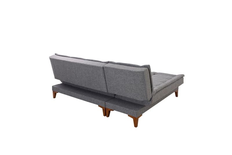 Hunterville Venstre L-formet Sovesofa 107x225 cm i Stoff - Grå - Møbler - Sofaer - Sovesofaer - Sovesofa divan