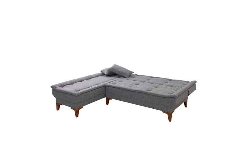 Hunterville Venstre L-formet Sovesofa 107x225 cm i Stoff - Grå - Møbler - Sofaer - Sovesofaer - Sovesofa divan