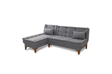 Hunterville Venstre L-formet Sovesofa 107x225 cm i Stoff - Grå - Møbler - Sofaer - Sovesofaer - Sovesofa divan