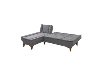 Hunterville Venstre L-formet Sovesofa 107x225 cm i Stoff - Grå - Møbler - Sofaer - Sovesofaer - Sovesofa divan