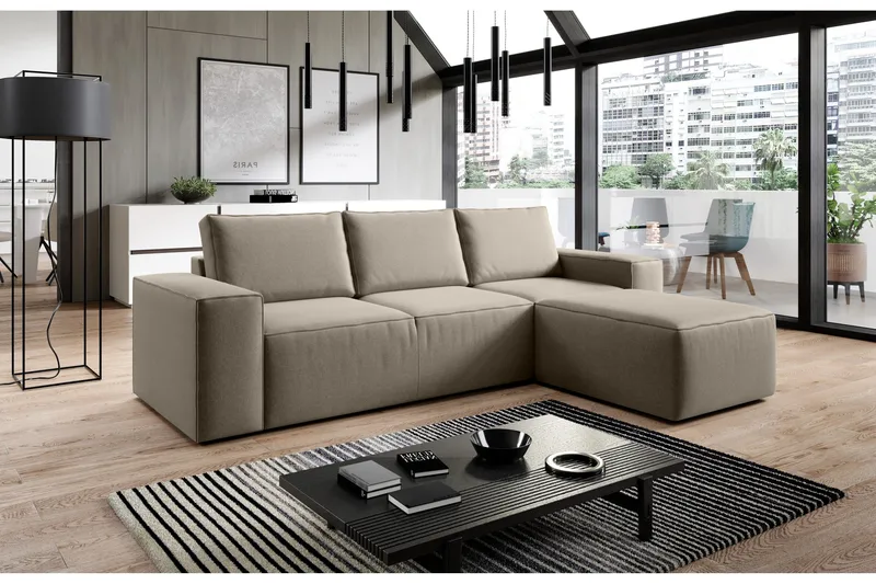 Kamli Sovesofa m. Divan med Oppbevaring, Beige