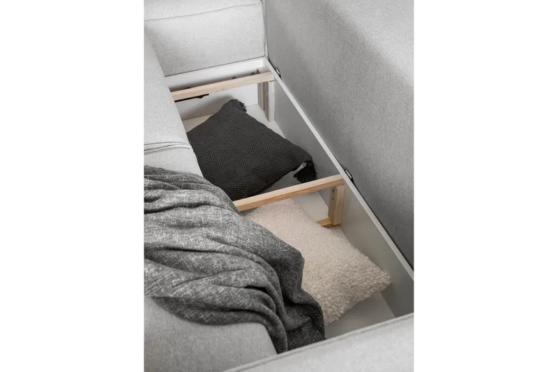 Kamli Sovesofa m. Divan med Oppbevaring - Beige - Møbler - Sofaer - Sovesofaer - Sovesofa divan