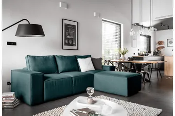 Kamli Sovesofa m. Divan med Oppbevaring - Blå - Møbler - Sofaer - Sovesofaer - Sovesofa divan