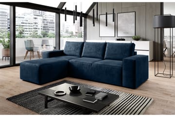 Kamli Sovesofa m. Divan med Oppbevaring - Blå - Møbler - Sofaer - Sovesofaer - Sovesofa divan