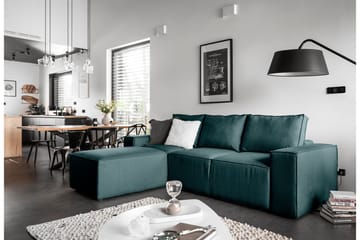 Kamli Sovesofa m. Divan med Oppbevaring - Blå - Møbler - Sofaer - Sovesofaer - Sovesofa divan