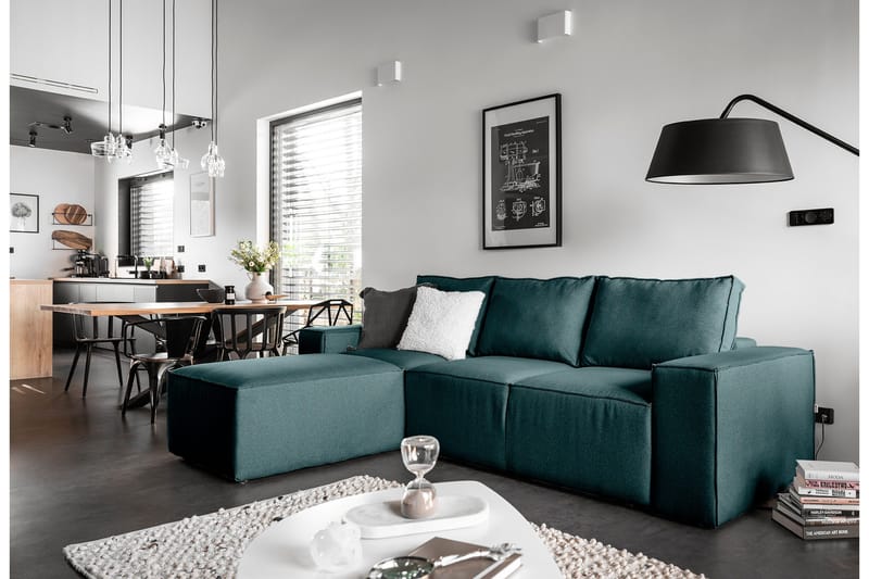 Kamli Sovesofa m. Divan med Oppbevaring - Blå - Møbler - Sofaer - Sovesofaer - Sovesofa divan