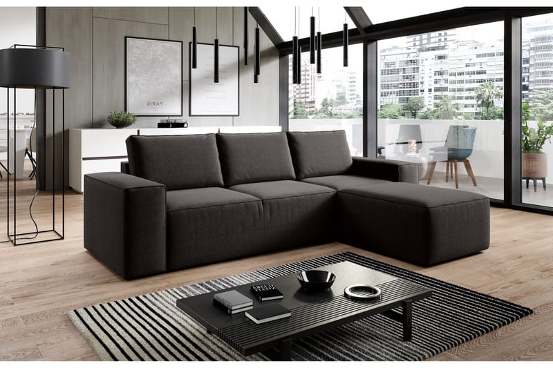 Kamli Sovesofa m. Divan med Oppbevaring, Brun