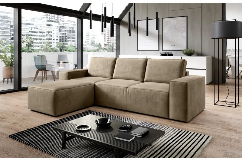 Kamli Sovesofa m. Divan med Oppbevaring - Brun - Møbler - Sofaer - Sovesofaer - Sovesofa divan
