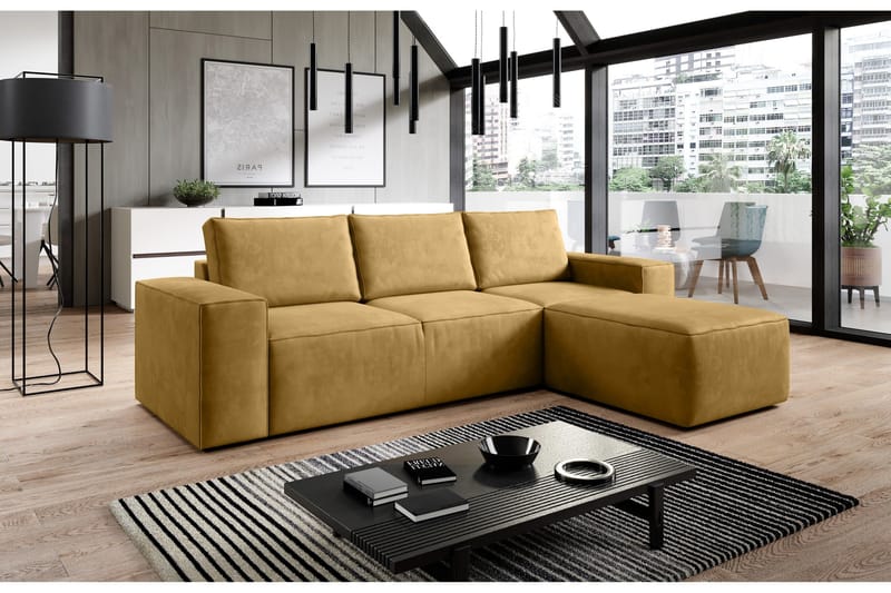 Kamli Sovesofa m. Divan med Oppbevaring, Brun