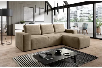 Kamli Sovesofa m. Divan med Oppbevaring - Brun - Møbler - Sofaer - Sovesofaer - Sovesofa divan