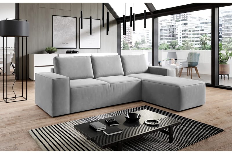 Kamli Sovesofa m. Divan med Oppbevaring - Grå - Møbler - Sofaer - Sovesofaer - Sovesofa divan