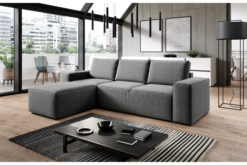 Kamli Sovesofa m. Divan med Oppbevaring - Grå - Møbler - Sofaer - Sovesofaer - Sovesofa divan