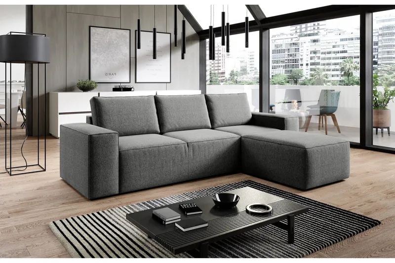 Kamli Sovesofa m. Divan med Oppbevaring - Grå - Møbler - Sofaer - Sovesofaer - Sovesofa divan