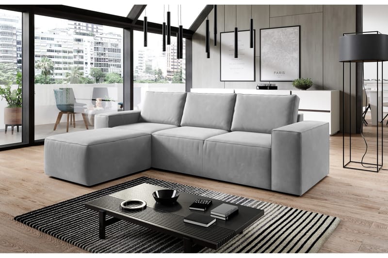 Kamli Sovesofa m. Divan med Oppbevaring - Grå - Møbler - Sofaer - Sovesofaer - Sovesofa divan