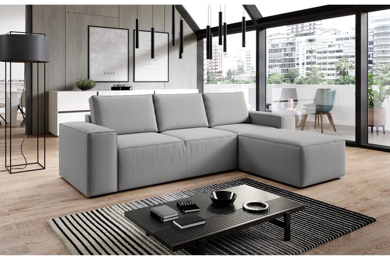 Kamli Sovesofa m. Divan med Oppbevaring - Grå - Møbler - Sofaer - Sovesofaer - Sovesofa divan