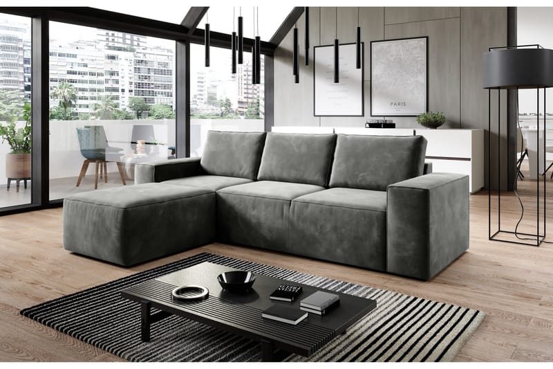 Kamli Sovesofa m. Divan med Oppbevaring - Grå - Møbler - Sofaer - Sovesofaer - Sovesofa divan