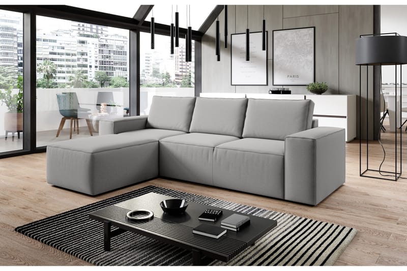 Kamli Sovesofa m. Divan med Oppbevaring - Grå - Møbler - Sofaer - Sovesofaer - Sovesofa divan