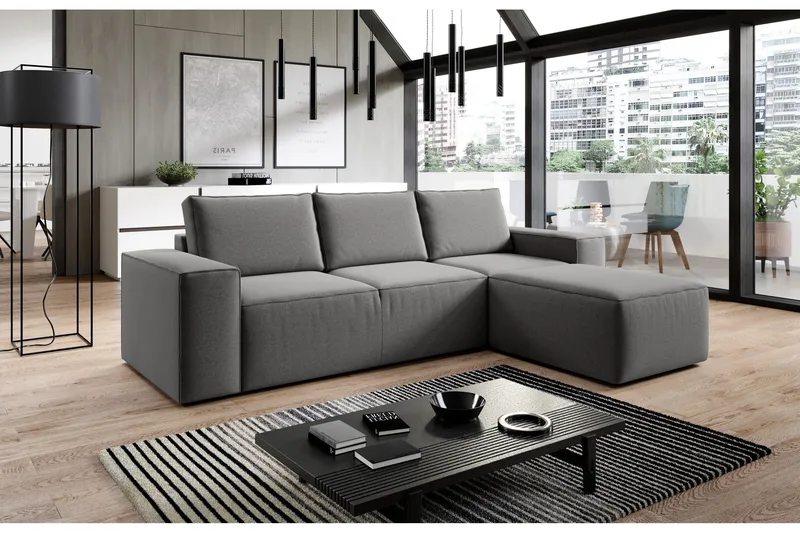 Kamli Sovesofa m. Divan med Oppbevaring - Grå - Møbler - Sofaer - Sovesofaer - Sovesofa divan