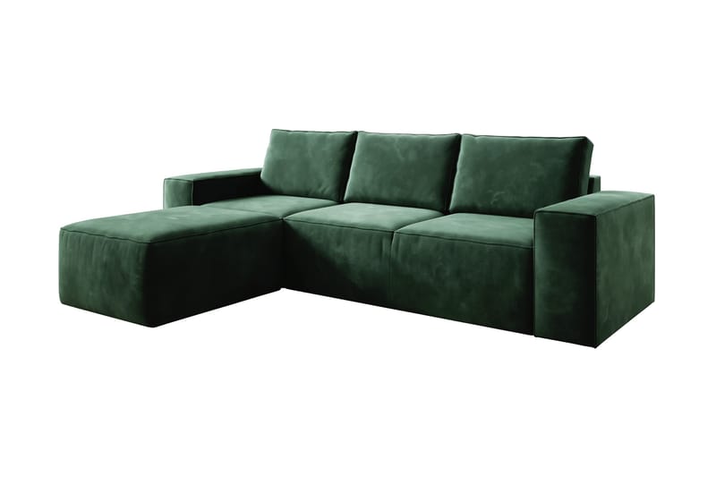 Kamli Sovesofa m. Divan med Oppbevaring, Grønn