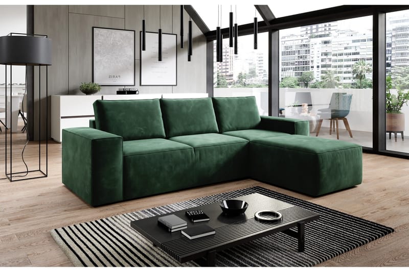 Kamli Sovesofa m. Divan med Oppbevaring - Grønn - Møbler - Sofaer - Sovesofaer - Sovesofa divan