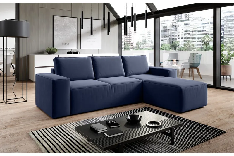 Kamli Sovesofa m. Divan med Oppbevaring, Gul