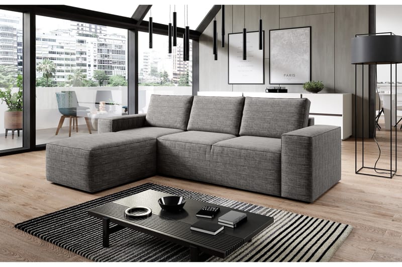 Kamli Sovesofa m. Divan med Oppbevaring - Lysegrå - Møbler - Sofaer - Sovesofaer - Sovesofa divan