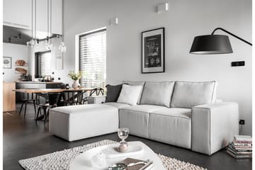 Kamli Sovesofa m. Divan med Oppbevaring - Lysegrå - Møbler - Sofaer - Sovesofaer - Sovesofa divan
