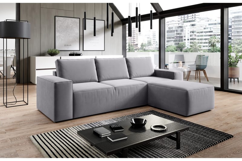 Kamli Sovesofa m. Divan med Oppbevaring - Mørkegrå - Møbler - Sofaer - Sovesofaer - Sovesofa divan