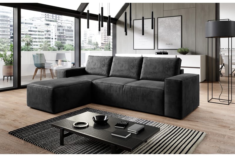 Kamli Sovesofa m. Divan med Oppbevaring - Mørkegrå - Møbler - Sofaer - Sovesofaer - Sovesofa divan