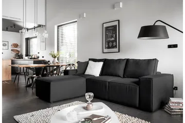Kamli Sovesofa m. Divan med Oppbevaring - Mørkegrå - Møbler - Sofaer - Sovesofaer - Sovesofa divan
