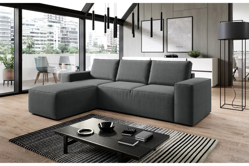 Kamli Sovesofa m. Divan med Oppbevaring - Mørkegrå - Møbler - Sofaer - Sovesofaer - Sovesofa divan