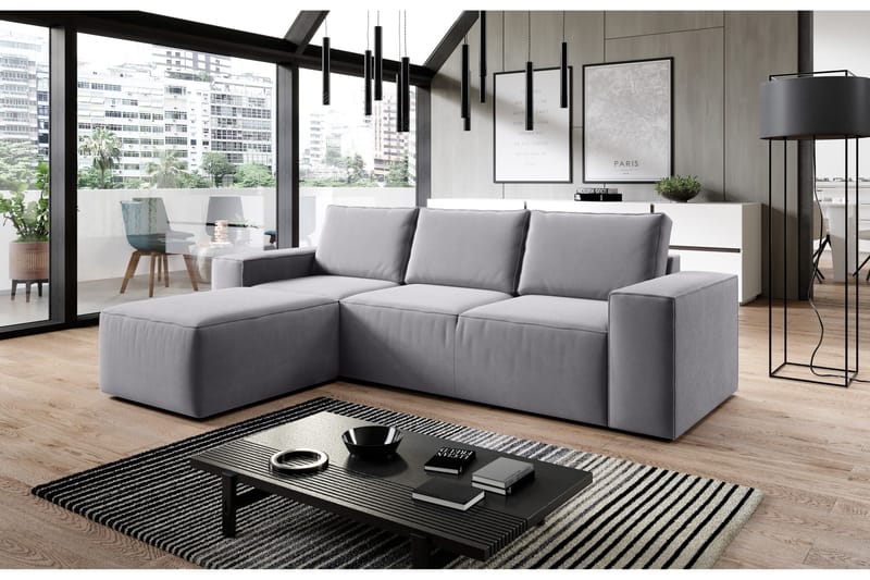 Kamli Sovesofa m. Divan med Oppbevaring - Mørkegrå - Møbler - Sofaer - Sovesofaer - Sovesofa divan
